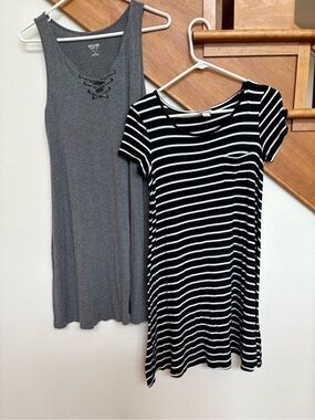 Mossimo Supply Co. Black and White Striped Dress, gray jersey cute tank dress